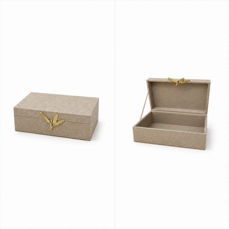 Linen Box With Bamboo Clasp Sm