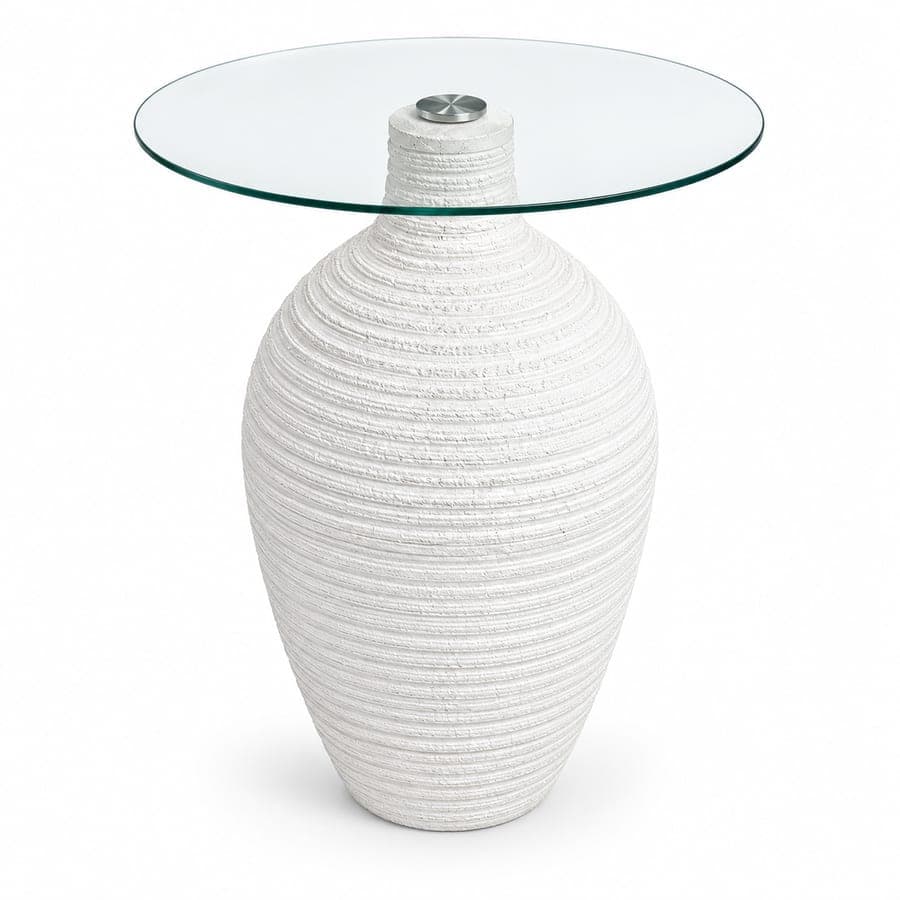 Ribbed Top Glass Table