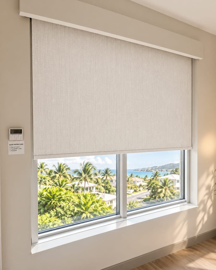 Linen Block Out Blind 72″ W