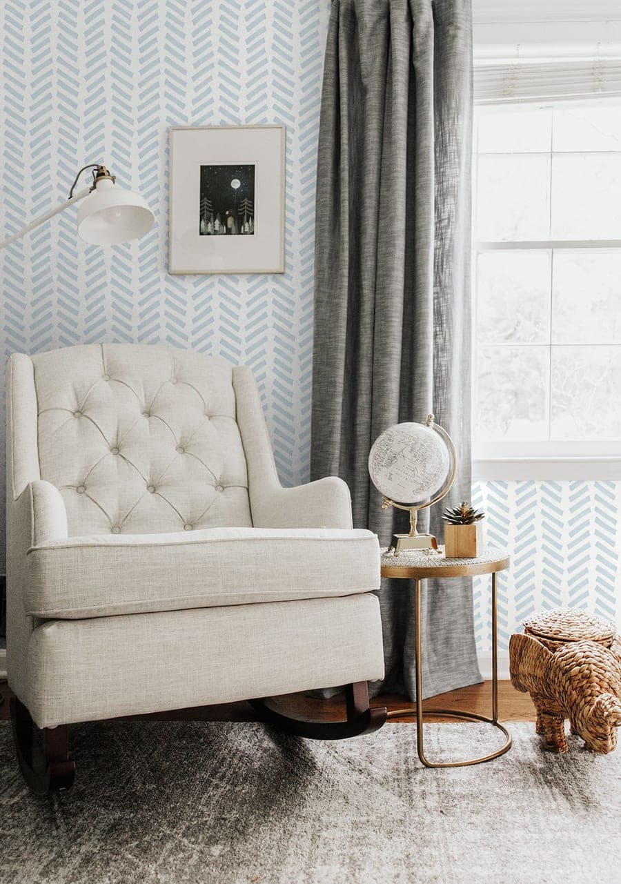 Mod Chevron Sky Blue Wallpaper