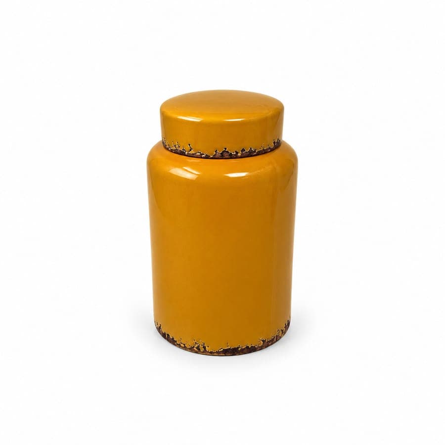 Decorative Ceramic Vase Jar W/ Lid Med