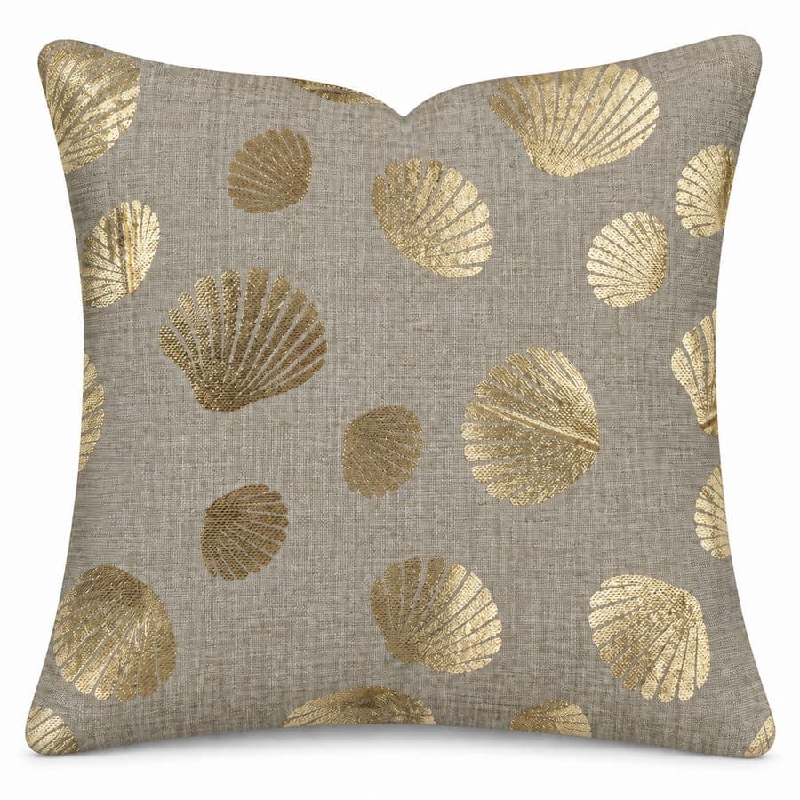 Gold Shell Jute Cushion Cover
