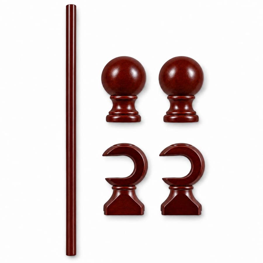 Contemporary Wooden Rod Set 96"