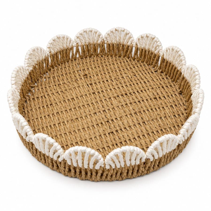 Scallop Two Tone Tray Lg