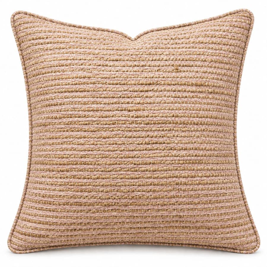 Jute Cotton Stripe Cushion Cov