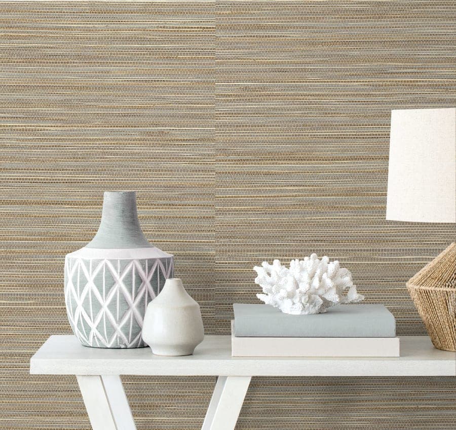 Luxe Sisal Pashmina & Metallic Silver Wallpaper