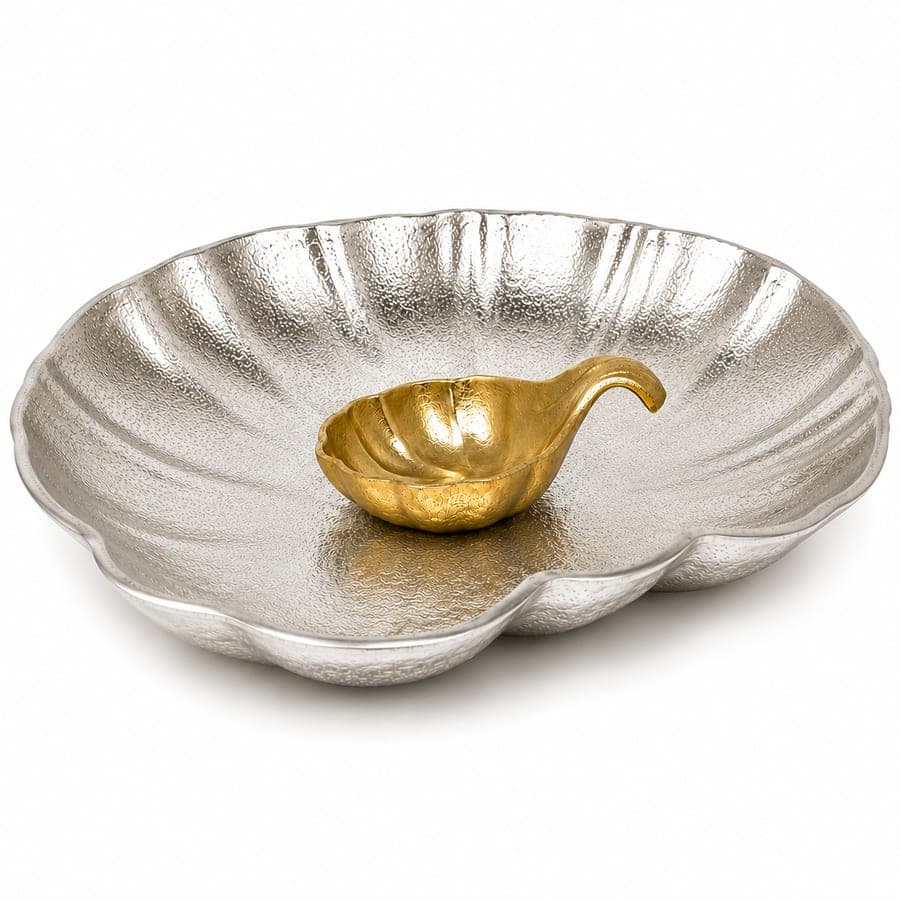 Gold And Silver Chip N Dip Dish