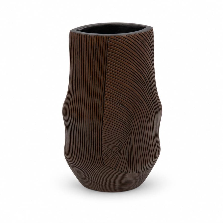 Wood Grain Sculptural Vase Med