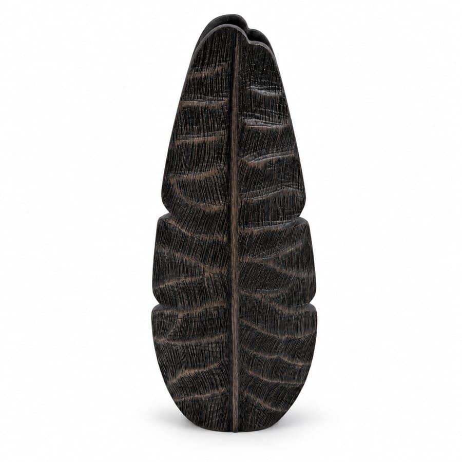 Wood Tropical Leaf Accent Lg