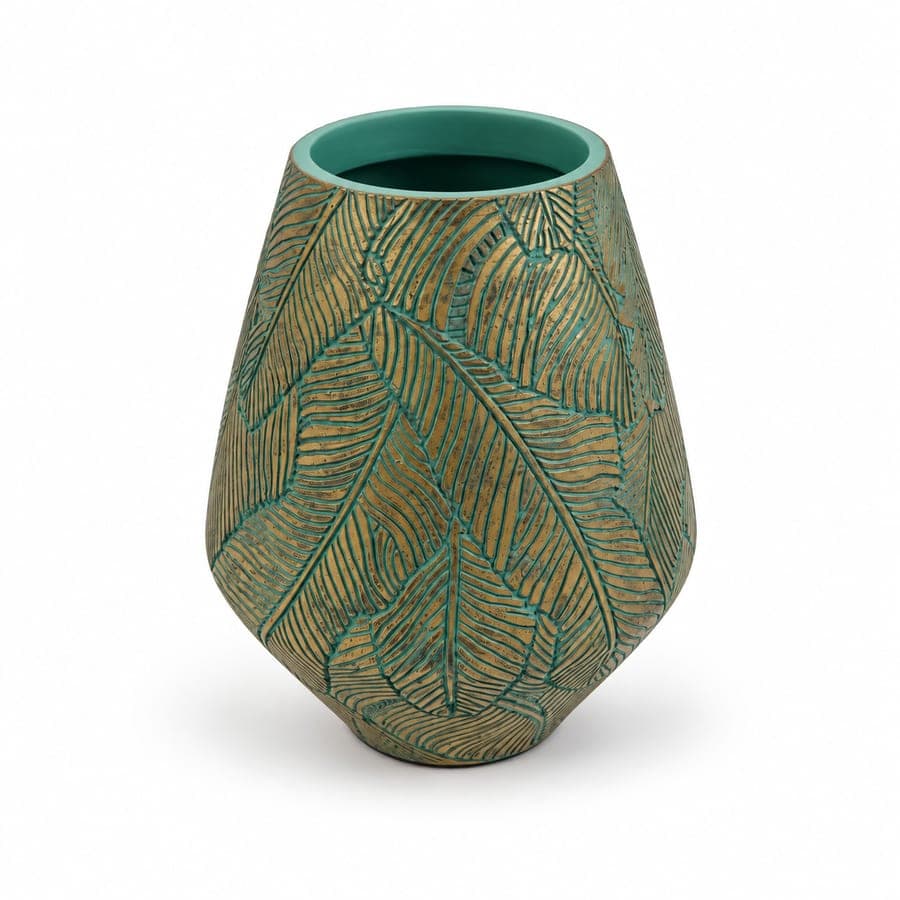 Tropical Leaf Sculptural Vase