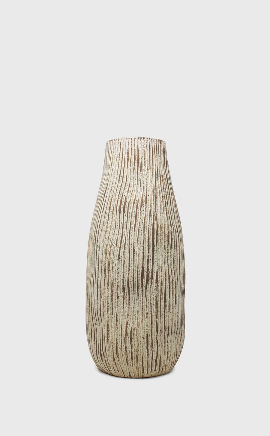 Natural Ribbed Ceramic Vase