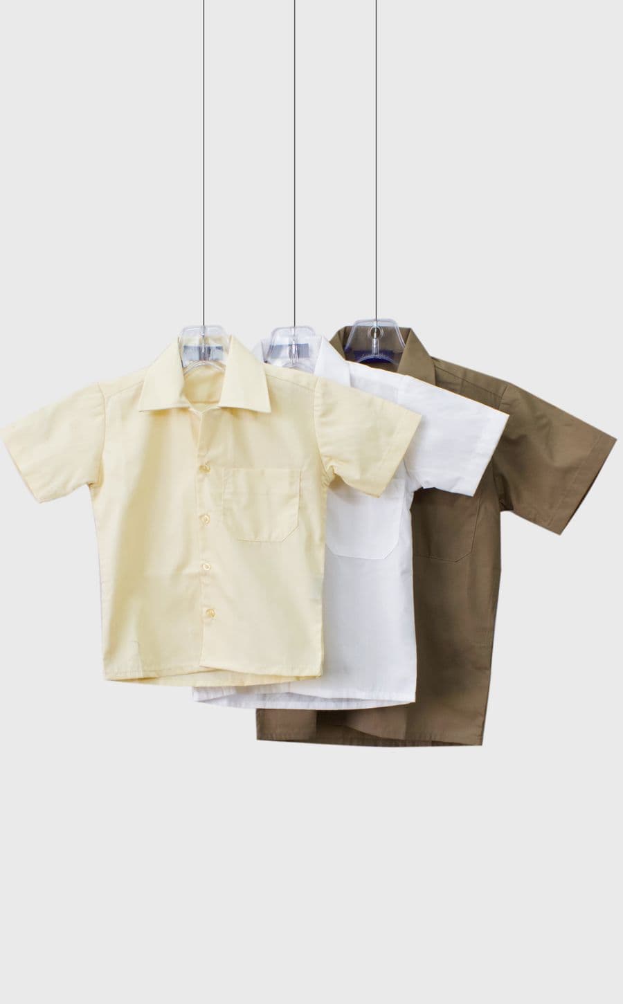 School Shirts Men Plain S-2xl