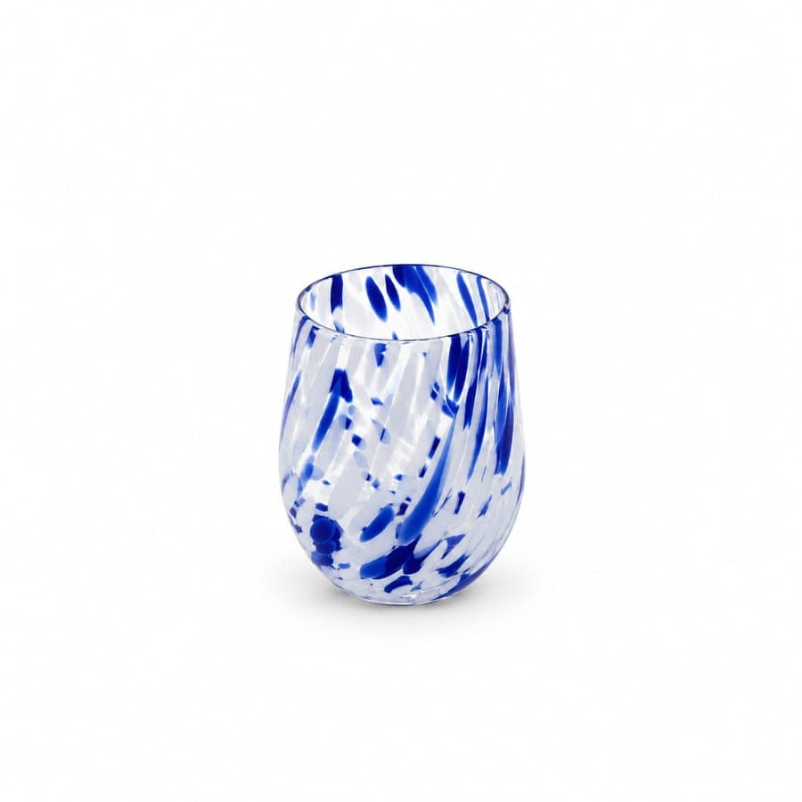 Blue Motted Drinking Glass