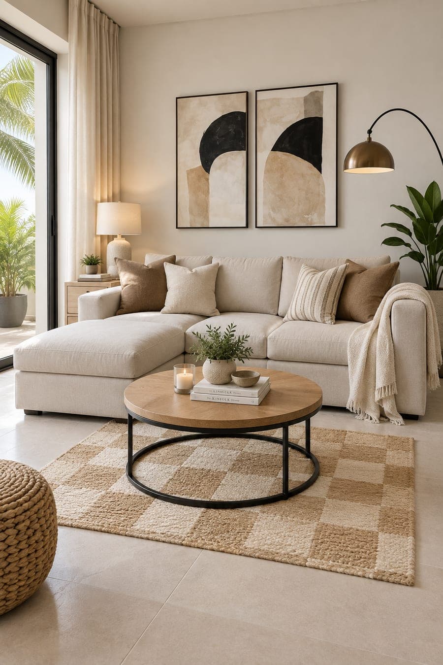 Clementine Checker Rug