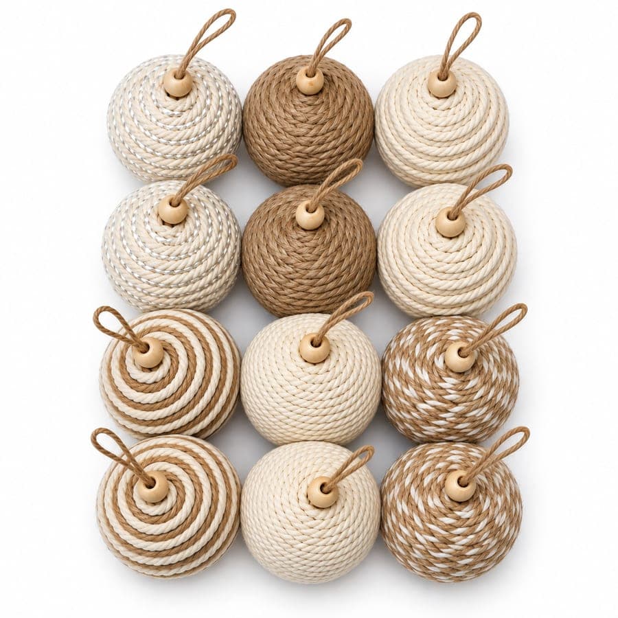Cotton And Jute Xmas Balls