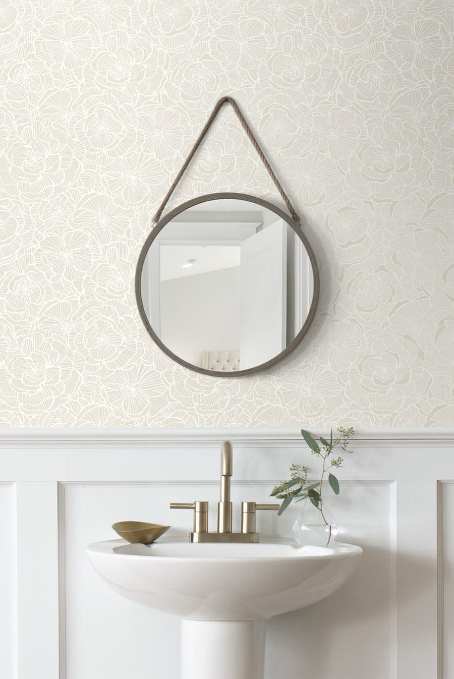 Camellia Floral Pearl Wallpaper