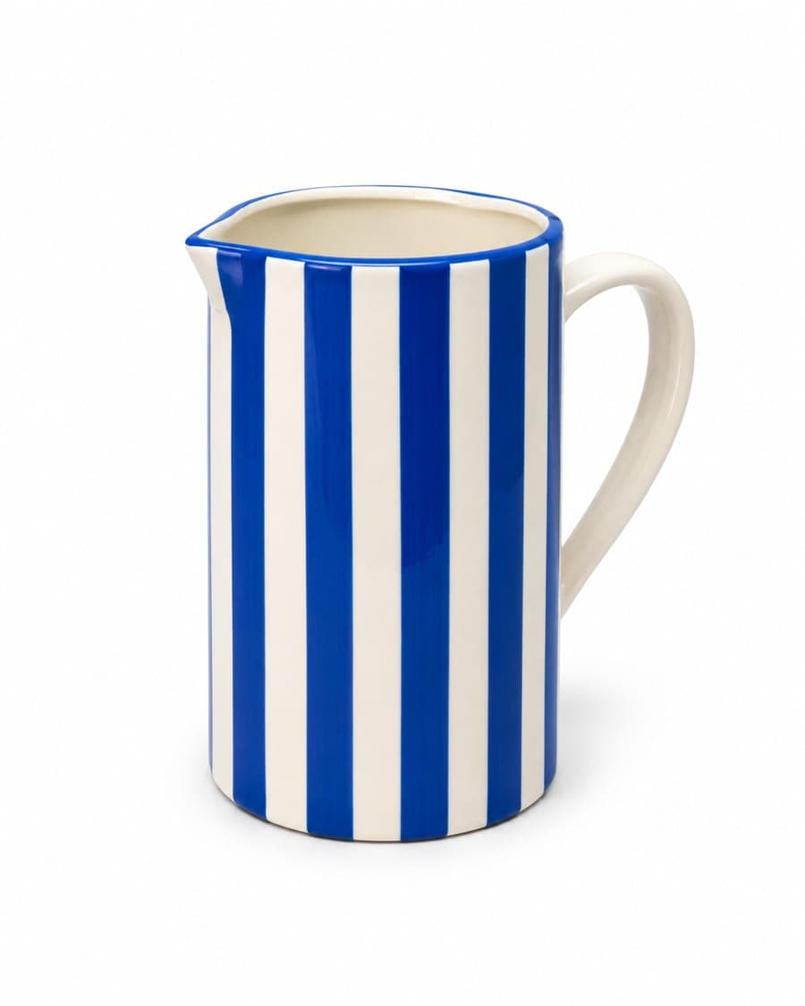 Stripe Ceramic Jug Vase
