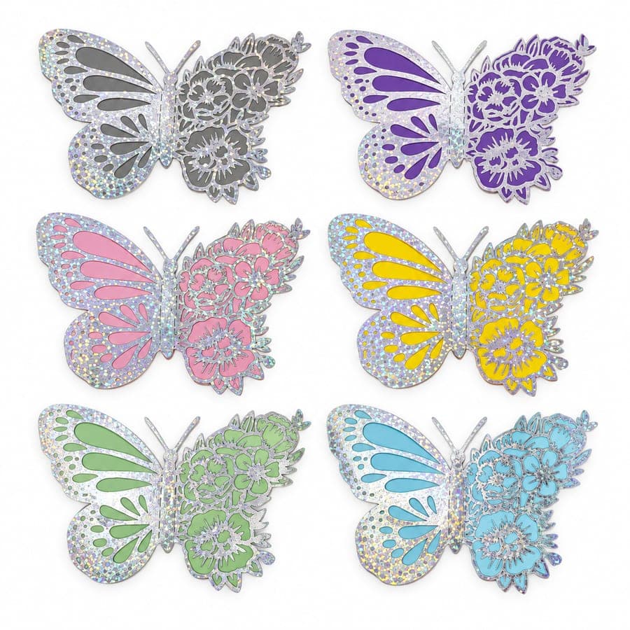 3D Metalic Butterfly Decals